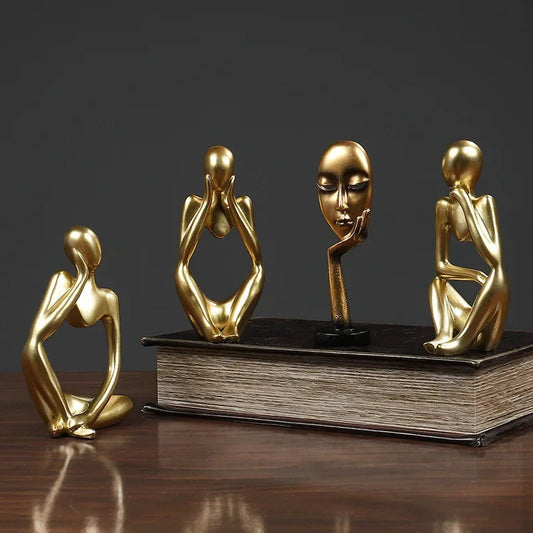 Sand Color The Thinker Abstract Statues Royal Lights & Home Decor