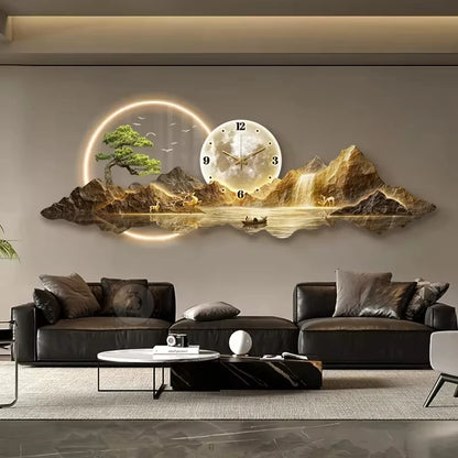 Luxury Wall Clocks Living Room Led Aesthetic Minimalist Silent