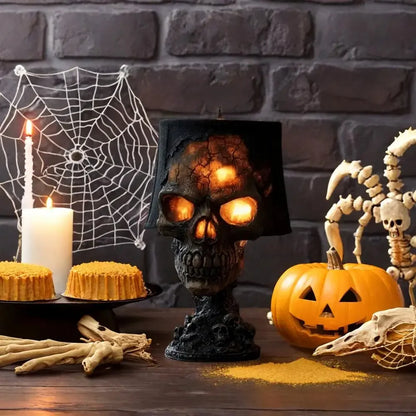 Skull Desk Lamp with Spooky LED Light for Halloween