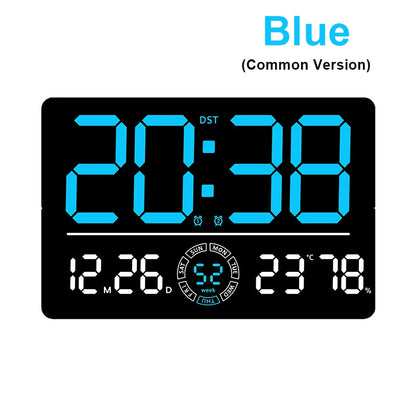 Large Digital Wall Clock 10 Brightness Adjustment Dual Alarm LED Clocks