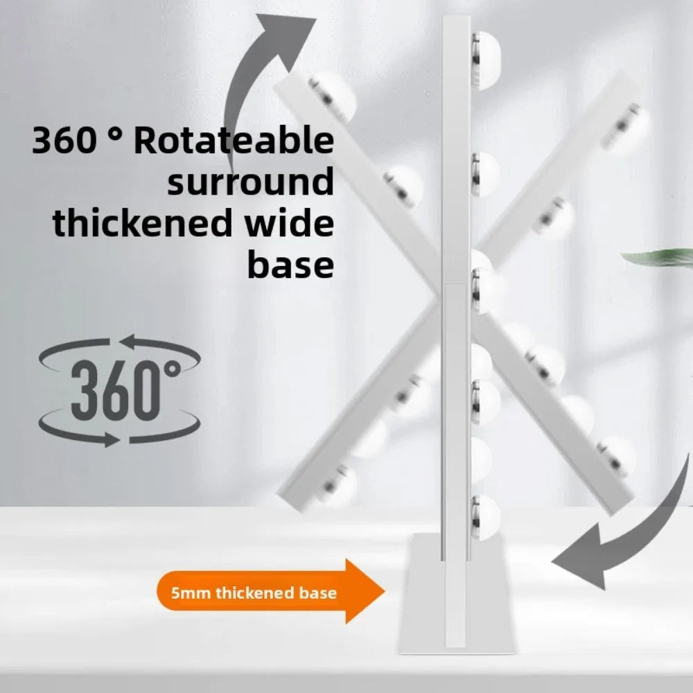 Makeup Mirror with 12 LED Bulbs, 360°Rotation