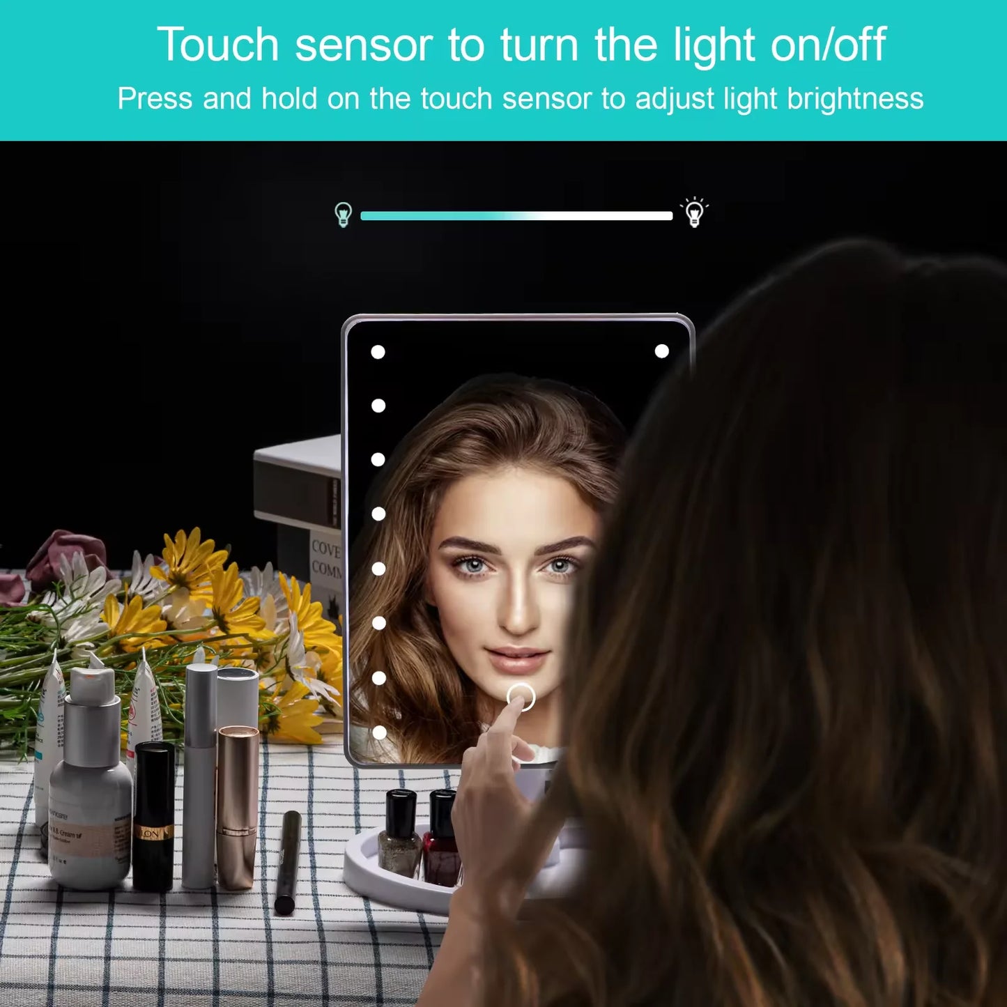 LED Vanity Mirror Touch Screen Adjusted Brightness