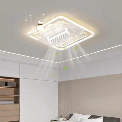 Starry Sky Leaf Free Fan Ceiling Light
