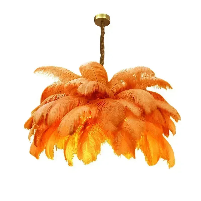 Feather Chandelier Ceiling Lamp LED Pendant Light