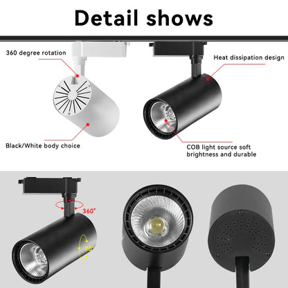 Whole Set 220V Led Track Light Fixture Rail Lighting System