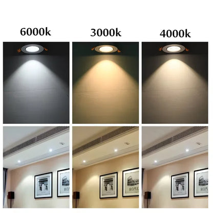 Silver Body Round COB LED Recessed Downlight 10pcs