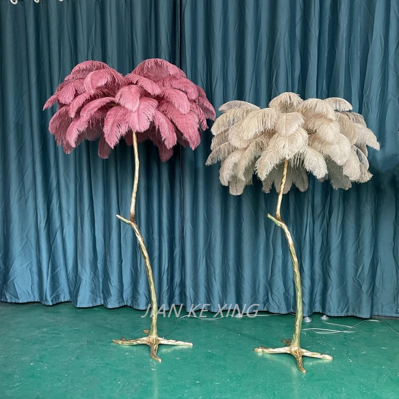 Ostrich Feather Floor Lamp for Living Room Royal Lights & Home Decor