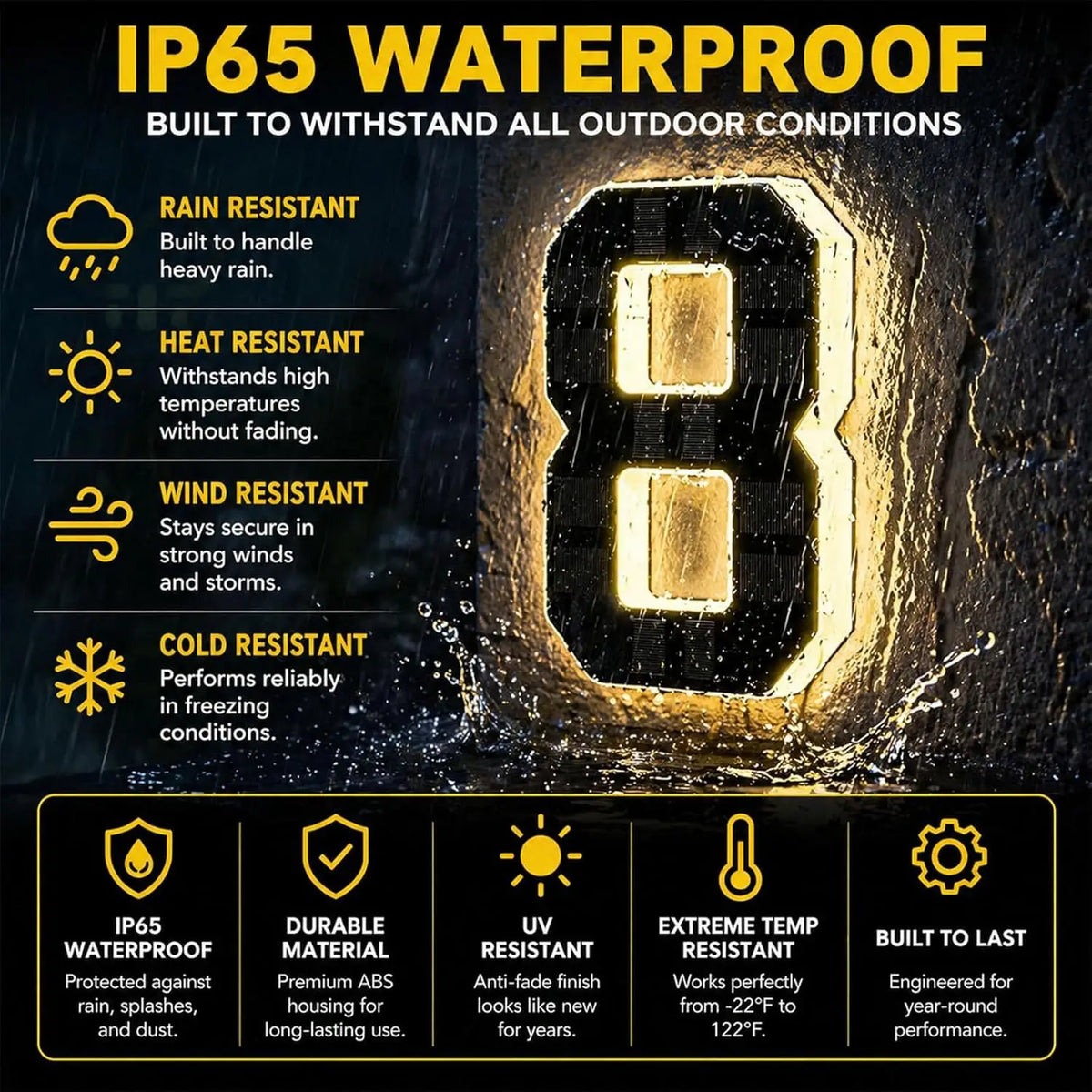 Large Waterproof Address Sign Modern Light