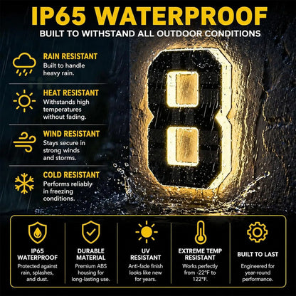 Large Waterproof Address Sign Modern Light