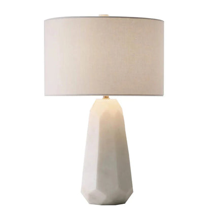 Classy Oriental Design Dimmable LED Desk Lamp Marble Fabric Textile