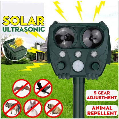 Solar Powered Animal Repeller Solar Ultrasonic Animals sonar Repellent