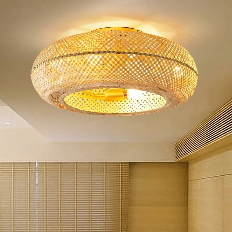 Silent Ceiling Fan Fans With Lights Remote Control Lamp 50cm Air Invisible Blades Retractable Royal Lights & Home Decor