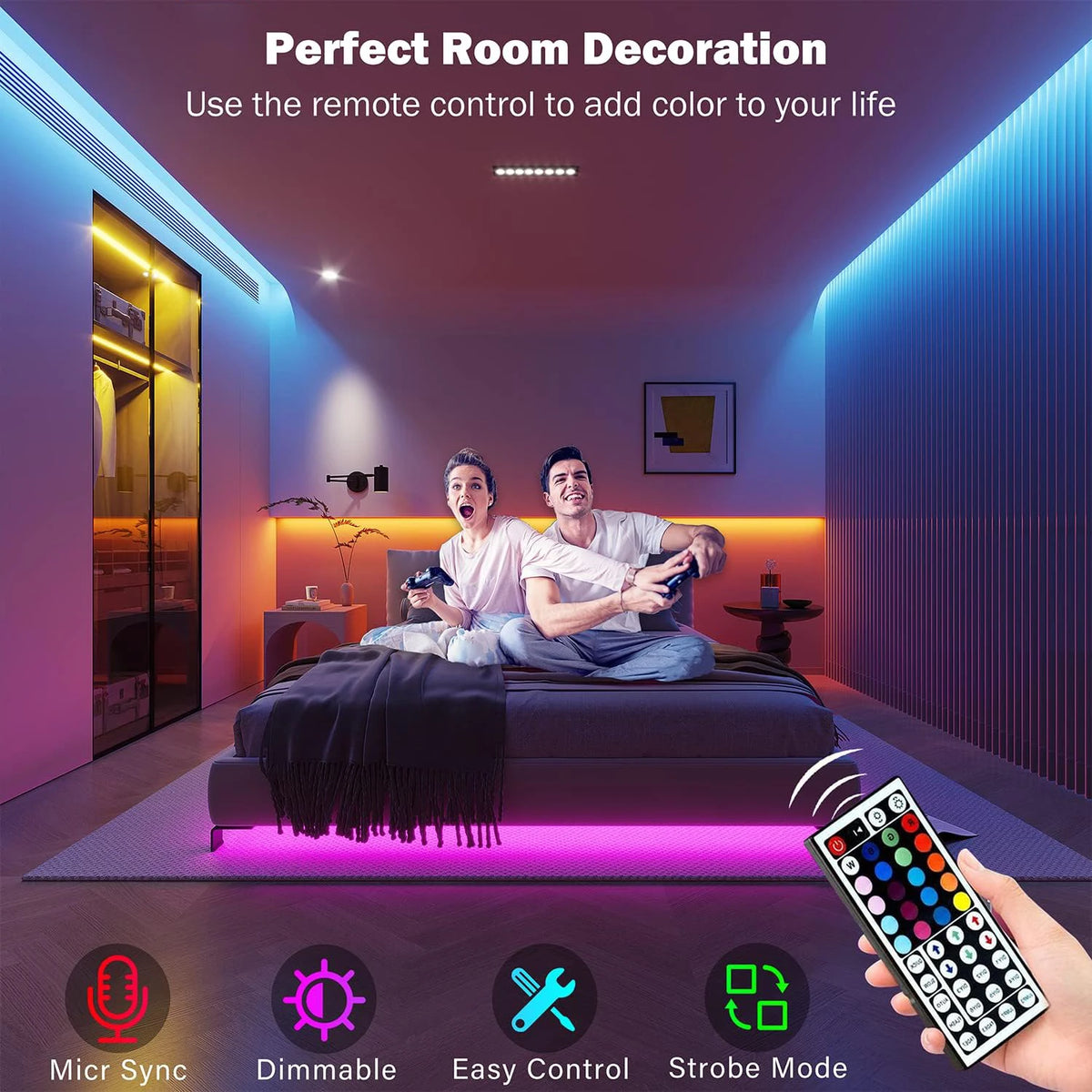 LED Room Light with APP Control Flexible Ribbon LED Tape