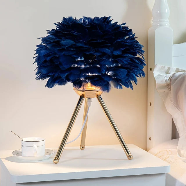 Modern Simple Feather LED Table Lamp Royal Lights & Home Decor