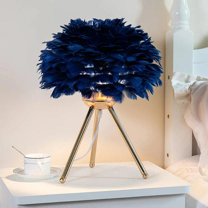 Modern Simple Feather LED Table Lamp Royal Lights & Home Decor
