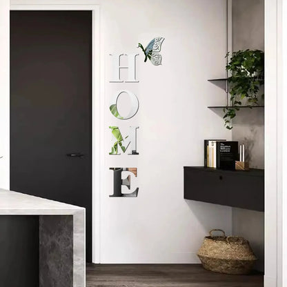 HOME Home Logo 3D Mirror Wall Sticker, Entrance Decoration