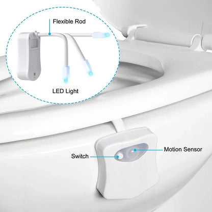 Toilet Seat Smart Motion Sensor Night Light 16/8 Colors Waterproof
