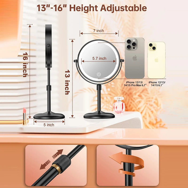 Magnification Makeup Mirror 360° Rotating