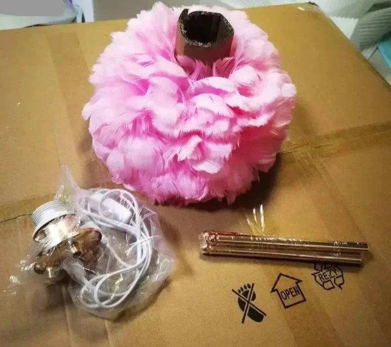 Modern Simple Feather LED Table Lamp Royal Lights & Home Decor