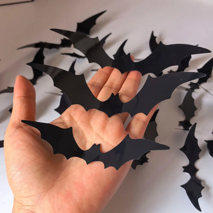 3D Bat Decor Halloween LED Light Wall Sticker