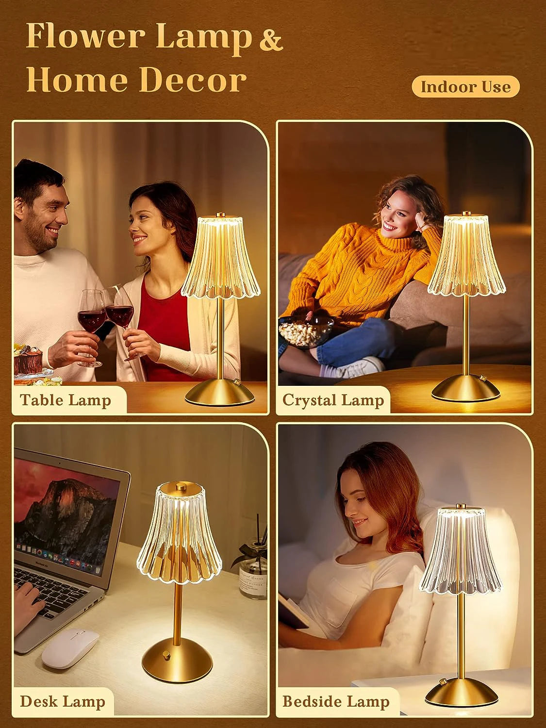 Table Lamp LED Touch Sensor Desktop Night Light Rechargeable Wireless