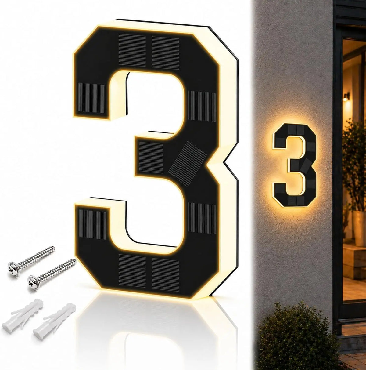 Large Waterproof Address Sign Modern Light