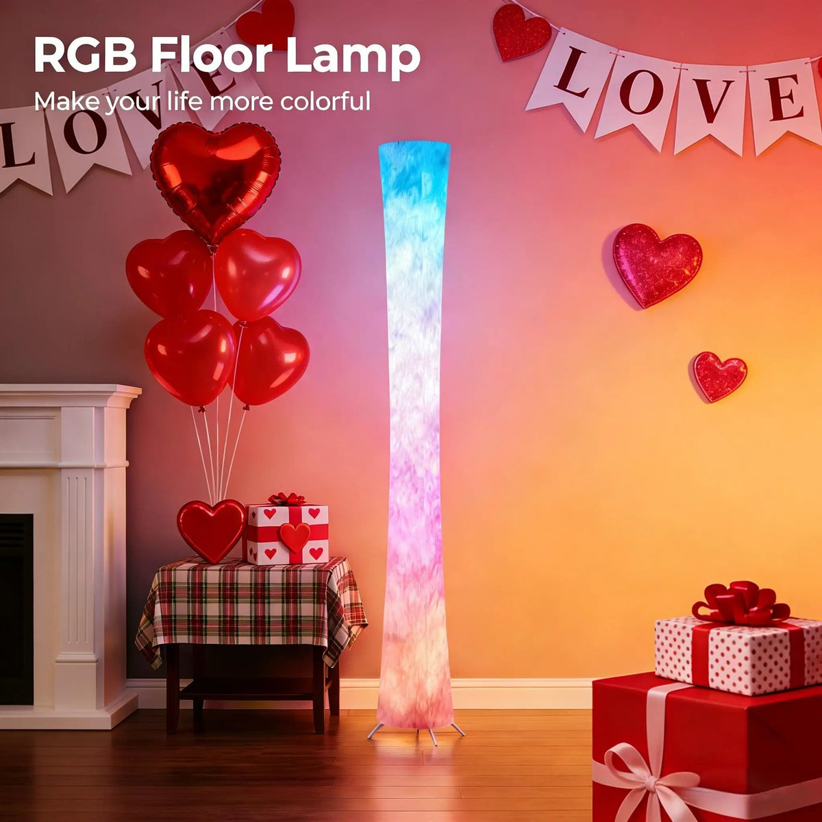 Round LED Floor Lamp with Music Sync and Dimmable 16M Colors