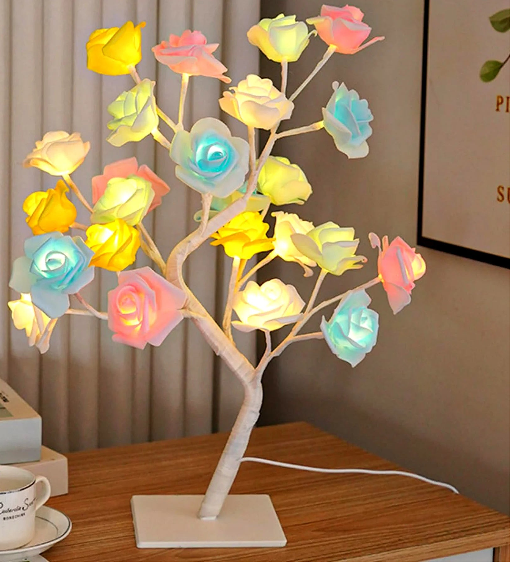 LED Rose Leaf Table Lamp USB Fairy Light Night Lights Royal Lights & Home Decor
