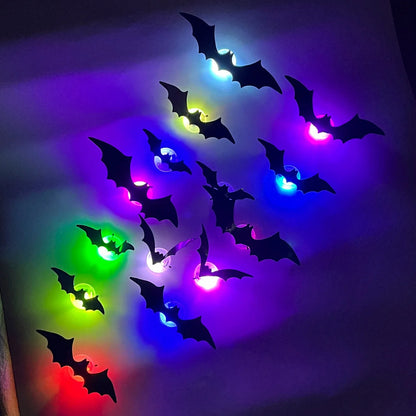 3D Bat Decor Halloween LED Light Wall Sticker