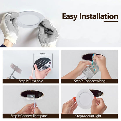 12-Piece Set of Shell-Less LED Ceiling Lights