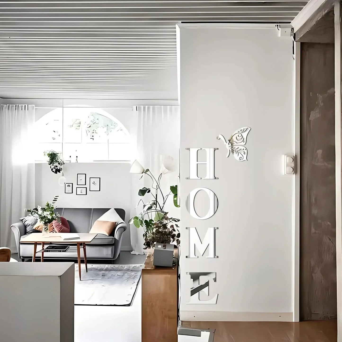 HOME Home Logo 3D Mirror Wall Sticker, Entrance Decoration