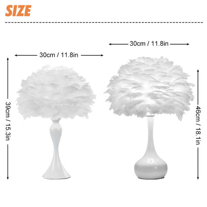 Feather Table Lamp LED Night Light  Modern Creative Royal Lights & Home Decor