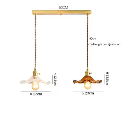 LED Pendant Light Fixture  Colorful Glass Copper Hanging Lamp