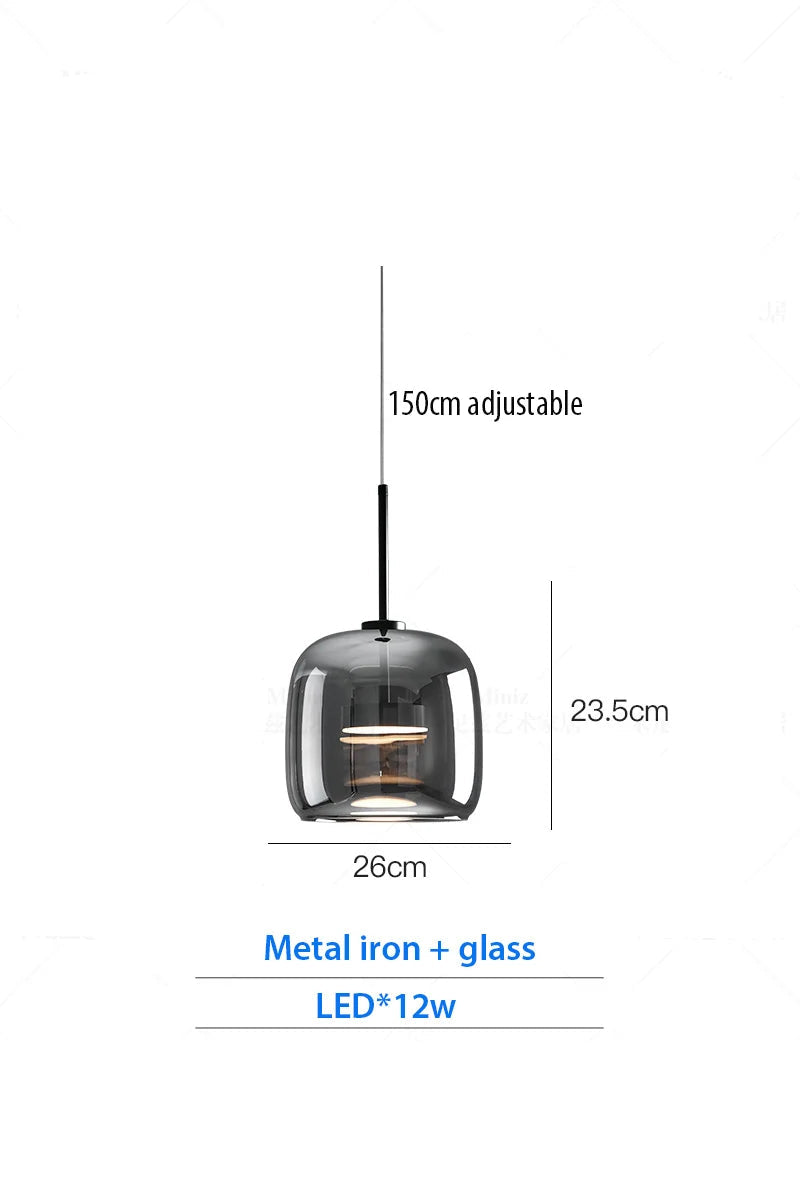 Luxury Designer Glass Chandelier with Adjustable Hanging Cord Elegant Cafe Lighting