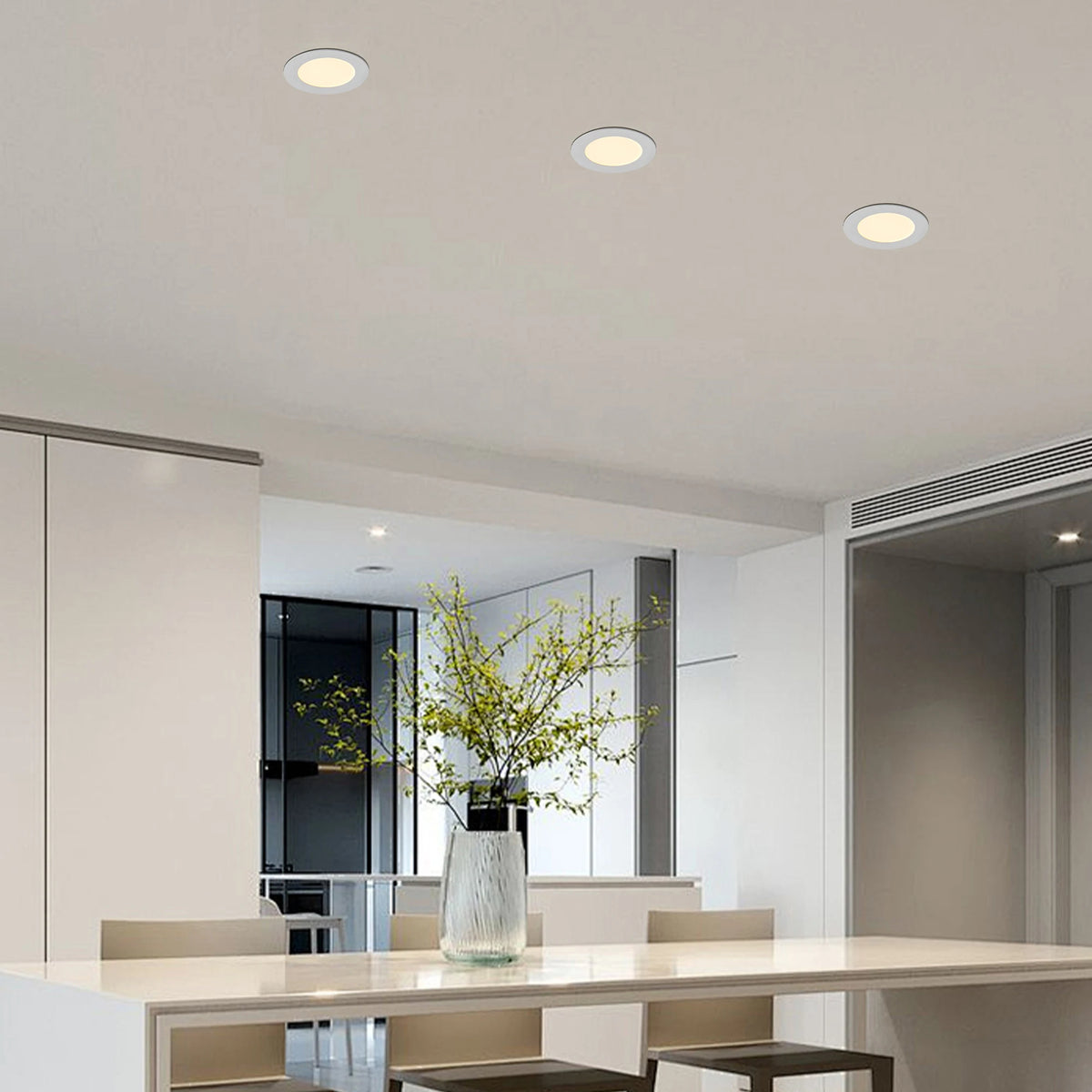 12-Piece Set of Shell-Less LED Ceiling Lights