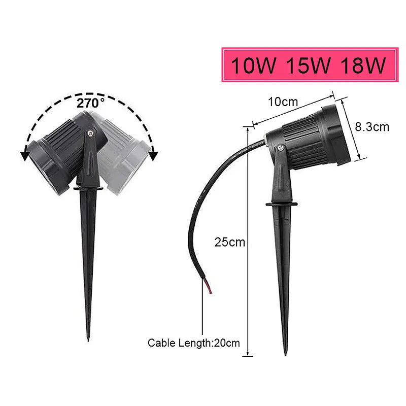Outdoor Spike Lawn Lamp Waterproof Lighting Garden Path Spotlights Royal Lights & Home Decor