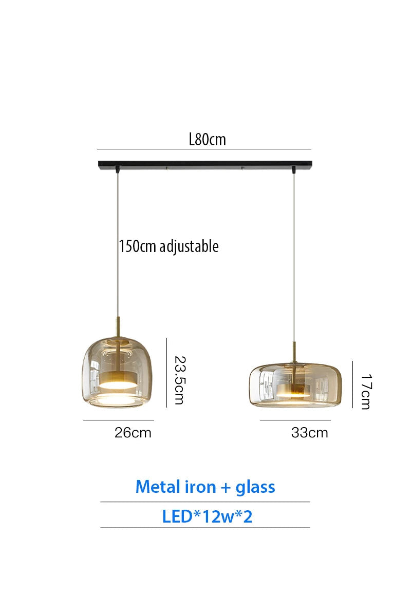 Luxury Designer Glass Chandelier with Adjustable Hanging Cord Elegant Cafe Lighting