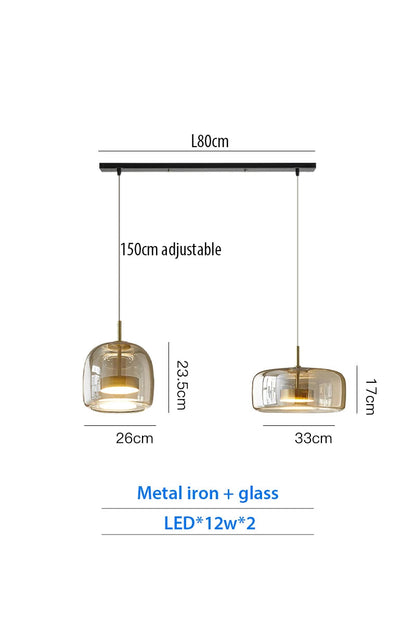 Luxury Designer Glass Chandelier with Adjustable Hanging Cord Elegant Cafe Lighting