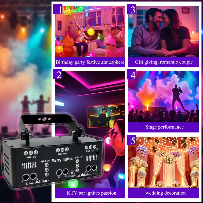 21 Eyes Disco Lights For Home Automatic Memory Function Party Light Remote Control Royal Lights & Home Decor