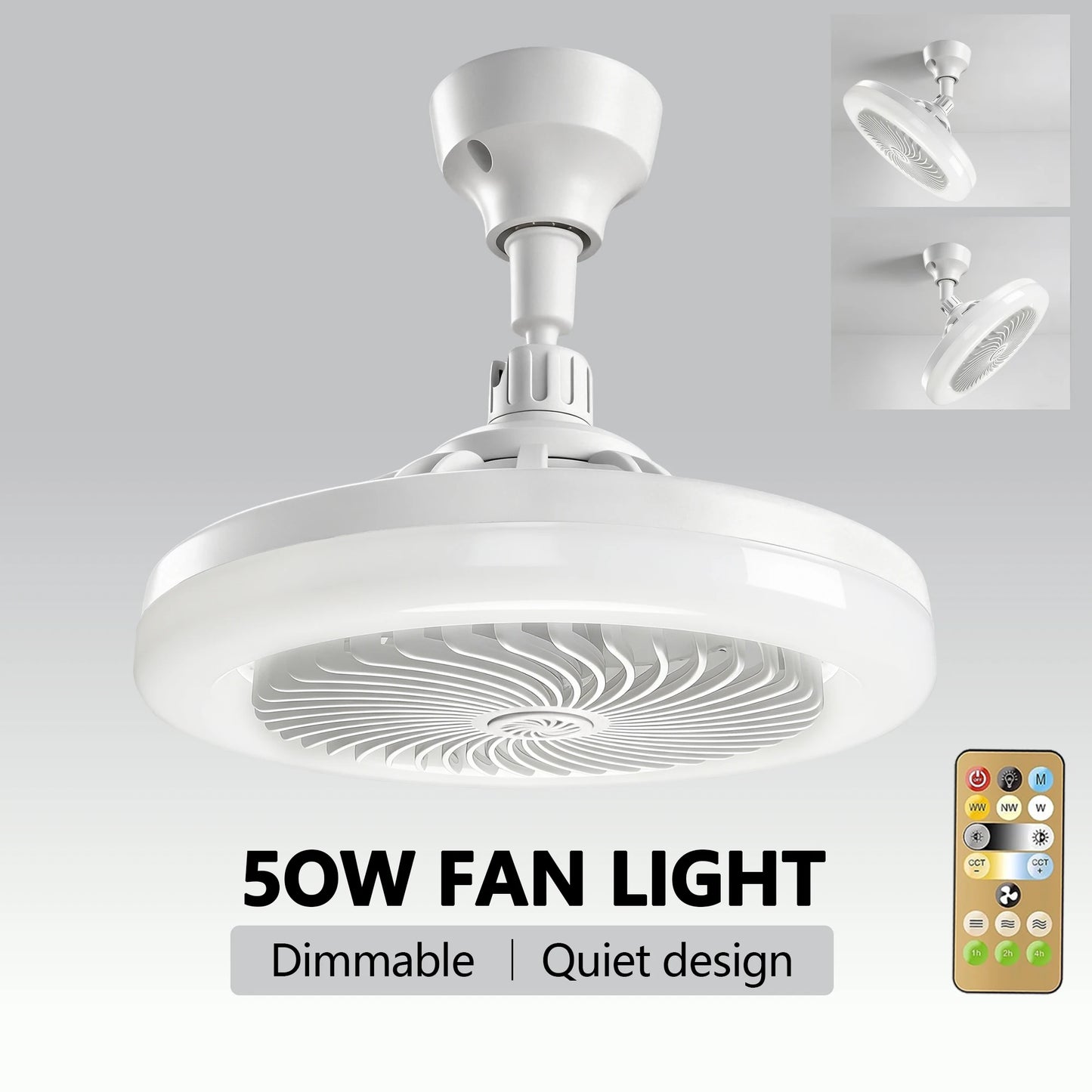 LED Ceiling Fan Light 50W With lamp holder Remote Control
