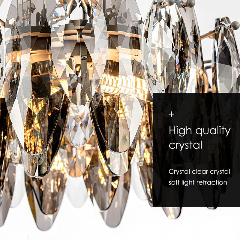 Crystal Gold Silver Modern Independent Designer Chandelier LED Light Fixture Luxury Royal Lights & Home Decor