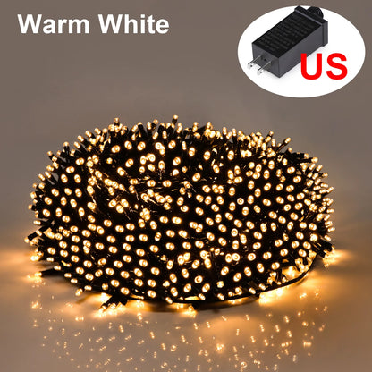 10M-100M Fairy Lights LED String Garland Christmas Light Waterproof Outdoor