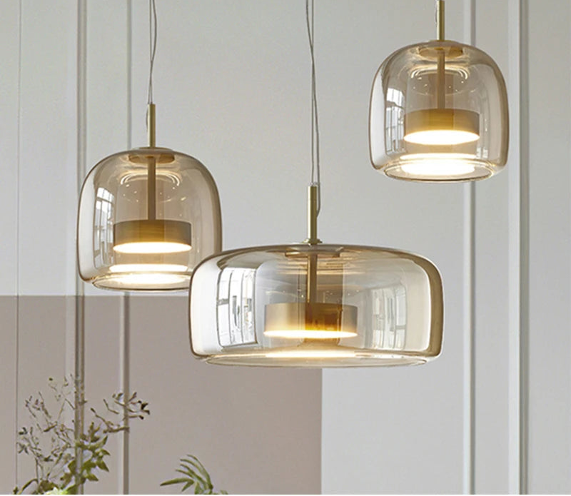 Luxury Designer Glass Chandelier with Adjustable Hanging Cord Elegant Cafe Lighting