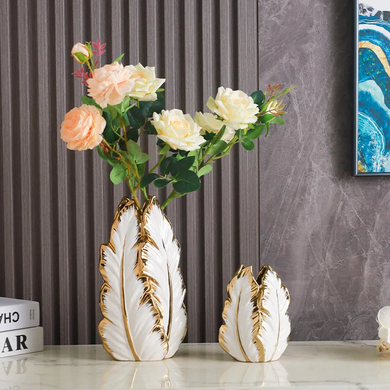luxury gold-painted ceramic high-end vases for Decoration