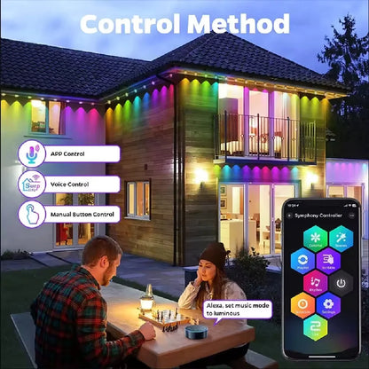 Light String with App Remote Control Music Sync for House Roof Décor