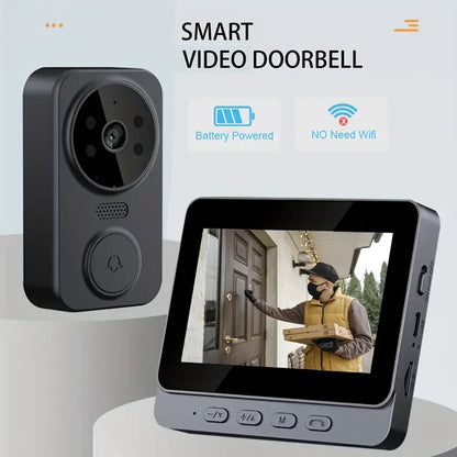 Two-Way Intercom HD Wireless Video Doorbell with 4.3'' IPS Screen