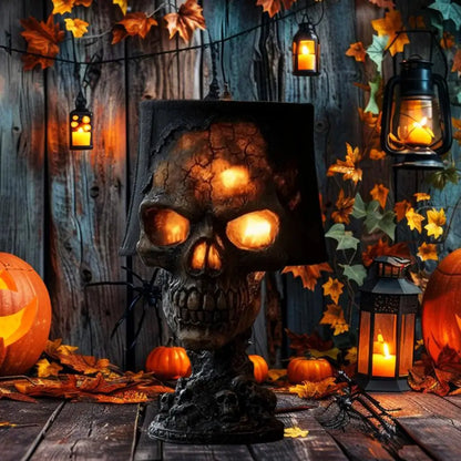 Skull Desk Lamp with Spooky LED Light for Halloween