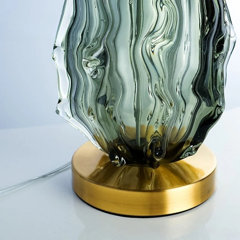 Postmodern Luxurious Glass Green Desktop Floor Lamp