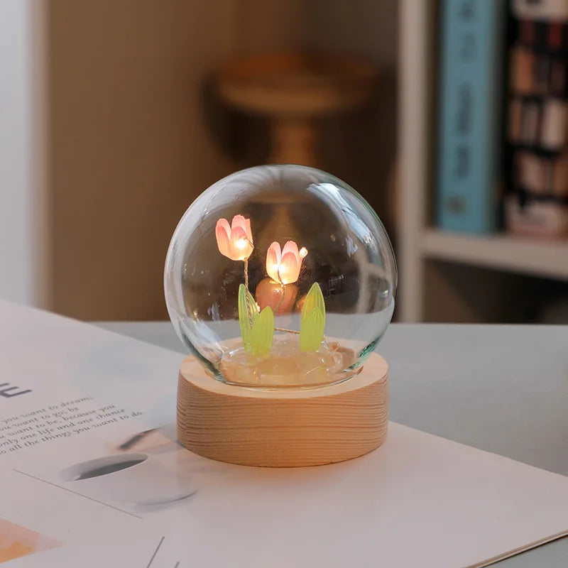 Mini Tulip Night Light Handmade DIY Materials Royal Lights & Home Decor