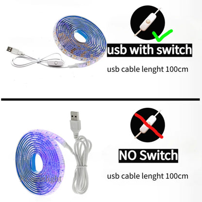 USB LED Strip Light with Switch Decoration Waterproof Tape